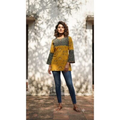 Myra- Ethnic Print Bell Sleeve Top