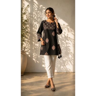 Myra- Ethnic Print Bell Sleeve Top