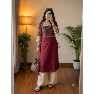 Avira- Ajrakh Multiprint Long Kurti