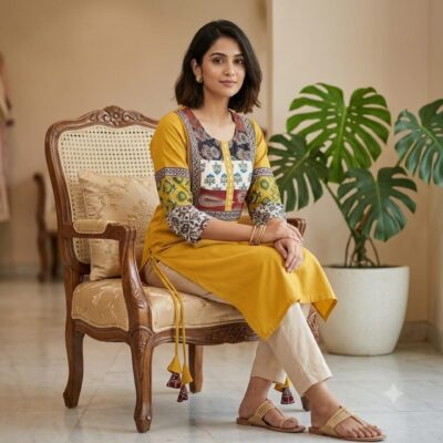 Avira- Ajrakh Multiprint Long Kurti