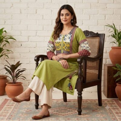 Avira- Ajrakh Multiprint Long Kurti
