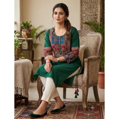 Avira- Ajrakh Multiprint Long Kurti