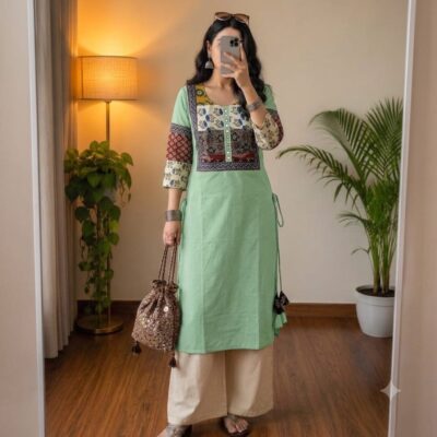 Avira- Ajrakh Multiprint Long Kurti