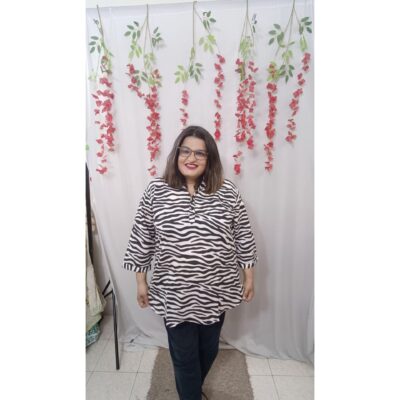 Kiara- Plus-size Zebra Print Rayon Top