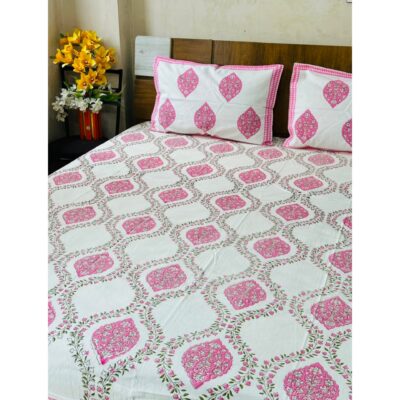 Aakar- Floral Print King Size Bedsheet