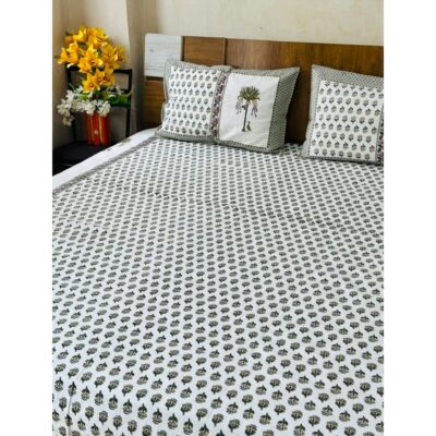 Aakar- Floral Print King Size Bedsheet