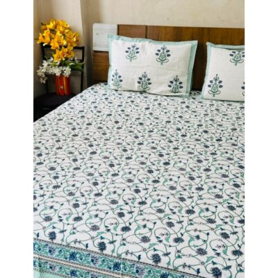 Aakar- Floral Print King Size Bedsheet