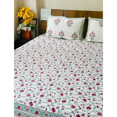 Aakar- Floral Print King Size Bedsheet