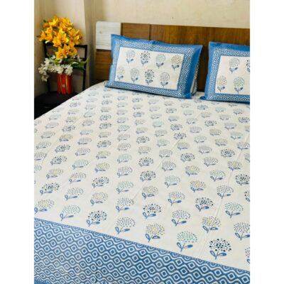 Aakar- Floral Print King Size Bedsheet