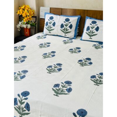 Aakar- Floral Print King Size Bedsheet
