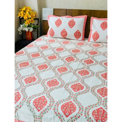 Aakar- Floral Print King Size Bedsheet