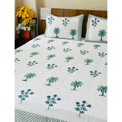 Aakar- Floral Print King Size Bedsheet