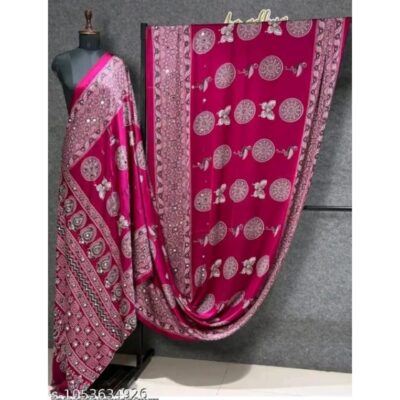 Ishani- Ajrakh Mirror Work Saree
