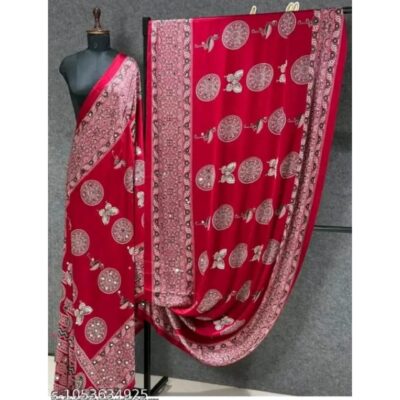 Ishani- Ajrakh Mirror Work Saree