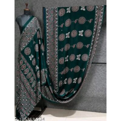 Ishani- Ajrakh Mirror Work Saree