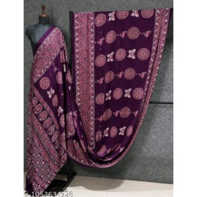 Ishani- Ajrakh Mirror Work Saree