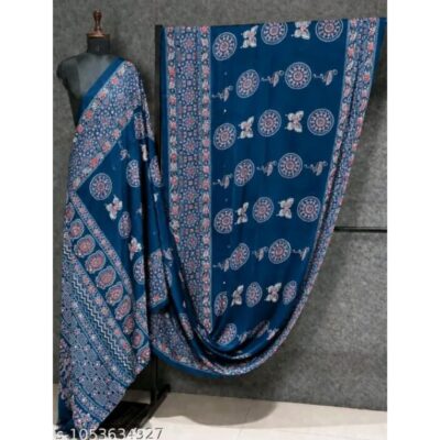 Ishani- Ajrakh Mirror Work Saree