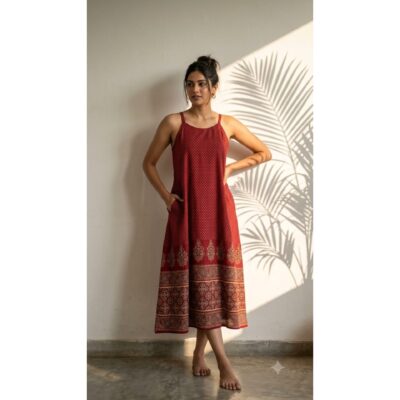Reya- Ajrakh Print A-Line One Piece