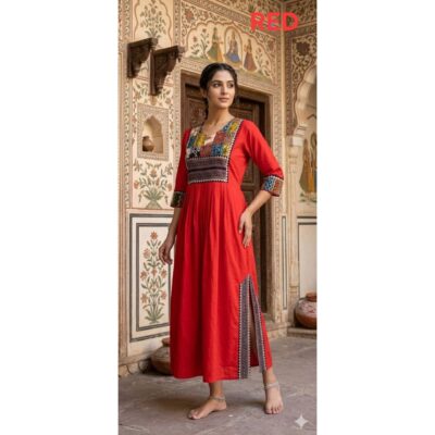 Saaj- Multicolour Ajrakh Patchwork Kurti
