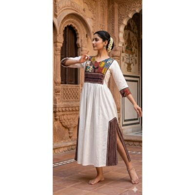 Saaj- Multicolour Ajrakh Patchwork Kurti