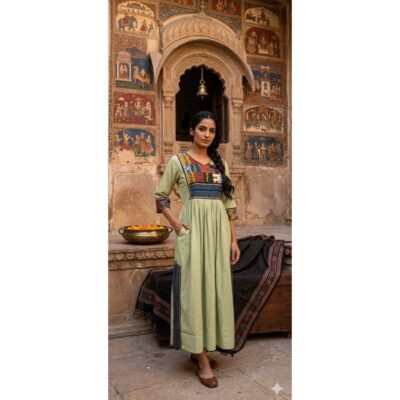 Saaj- Multicolour Ajrakh Patchwork Kurti