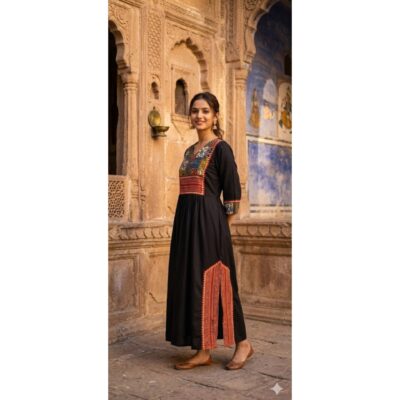 Saaj- Multicolour Ajrakh Patchwork Kurti