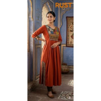 Saaj- Multicolour Ajrakh Patchwork Kurti