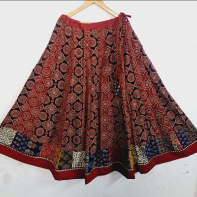 DesiTwirl- Ajrakh Cotton Kalidar Skirt