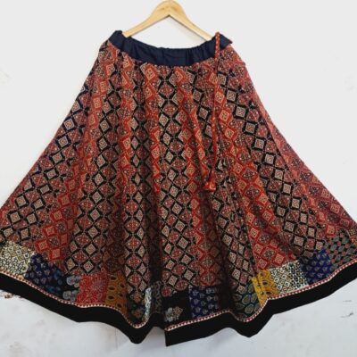 DesiTwirl- Ajrakh Cotton Kalidar Skirt