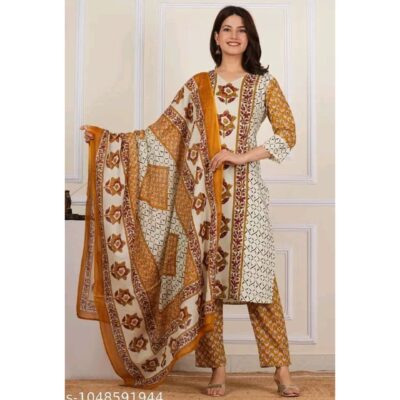 Ketki- Floral Printed 3 Piece Suit Set
