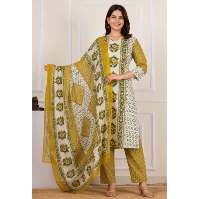 Ketki- Floral Printed 3 Piece Suit Set