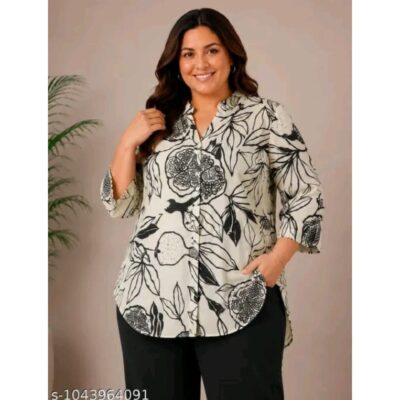 Viva- Plus size Floral Print Shirt Top