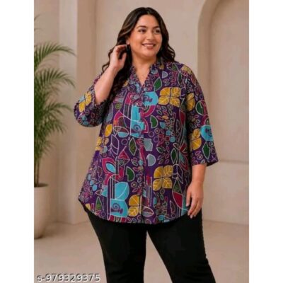 Amber- Trendy Printed Cotton Plus Size Top