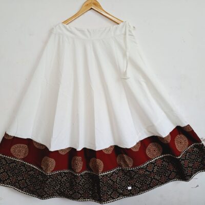 Saaj- Ajrakh Flared Cotton Skirt