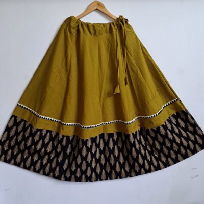 Saaj- Ajrakh Flared Cotton Skirt