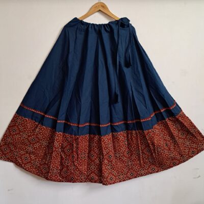 Saaj- Ajrakh Flared Cotton Skirt