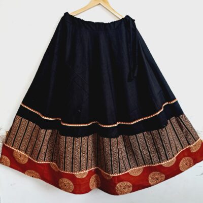 Saaj- Ajrakh Flared Cotton Skirt