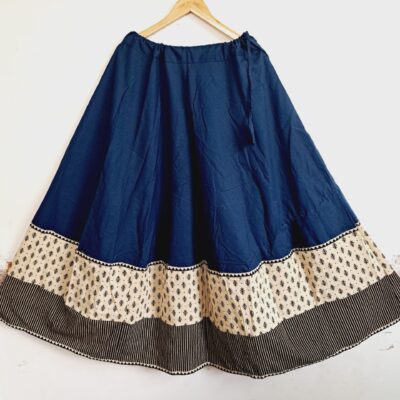 Saaj- Ajrakh Flared Cotton Skirt