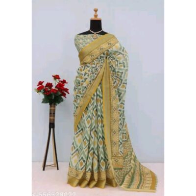 Tarini- Cotton Linen Digital Print Saree