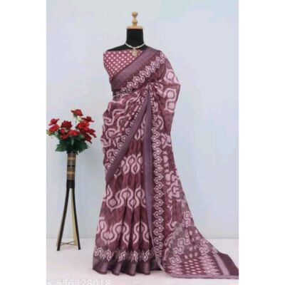 Tarini- Cotton Linen Digital Print Saree