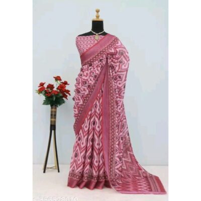 Tarini- Cotton Linen Digital Print Saree