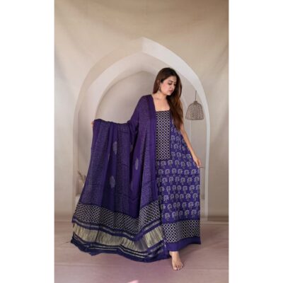 Rajsi- Ajrakh Modal Silk Suit Set