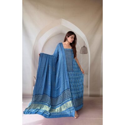 Rajsi- Ajrakh Modal Silk Suit Set