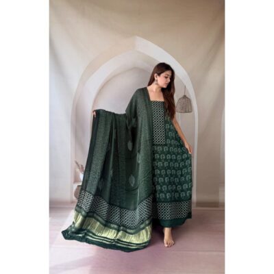 Rajsi- Ajrakh Modal Silk Suit Set