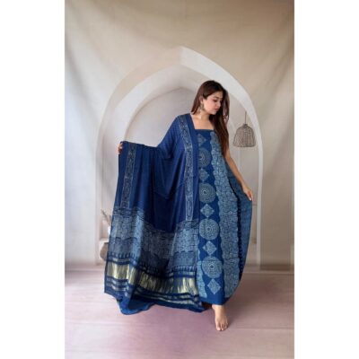 Rajsi- Ajrakh Modal Silk Suit Set