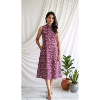 Dhani- Ajrakh Print A-Line One Piece