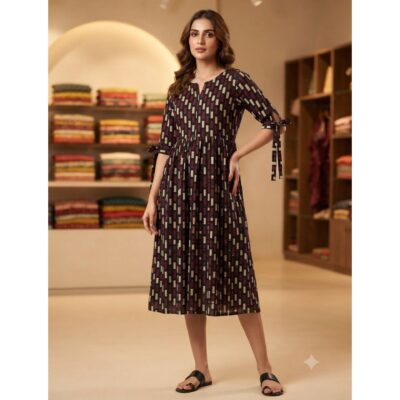 Tara- Ajrakh Print Frock Style One Piece