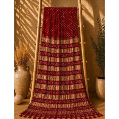 Virasat- Traditional Bandhani Modal Silk Saree