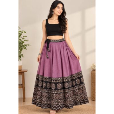 FlareFusion- Ethnic Ajrakh Kali Skirt