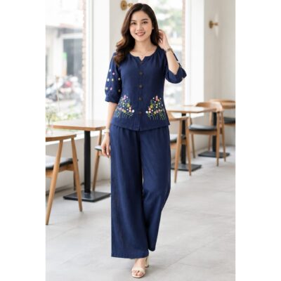 Veya- Floral Embroidered Co-ord Set